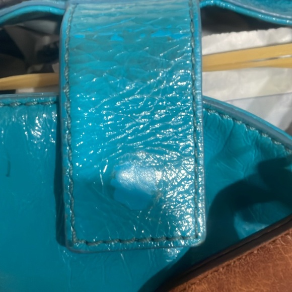 Marc by Marc Jacobs Blue Leather Too Hot To Handle Top Handle Bag w/ Crossbody - Picture 12 of 16